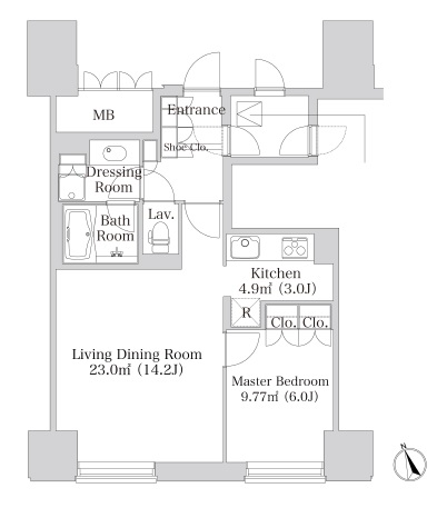 プラティーヌ四谷 906 間取り図