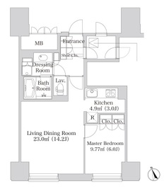 プラティーヌ四谷 906 間取り図