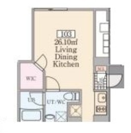 Reve Residence高輪 (レーヴレジデンス高輪) 103 間取り図