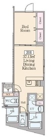 Reve Residence高輪 (レーヴレジデンス高輪) 201 間取り図
