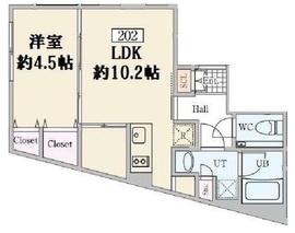 Reve Residence高輪 (レーヴレジデンス高輪) 202 間取り図