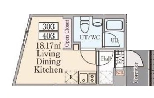 Reve Residence高輪 (レーヴレジデンス高輪) 303 間取り図