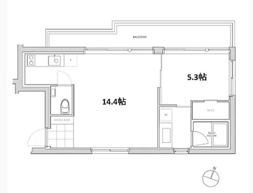 エスセナーリオ目黒花房山 401 間取り図