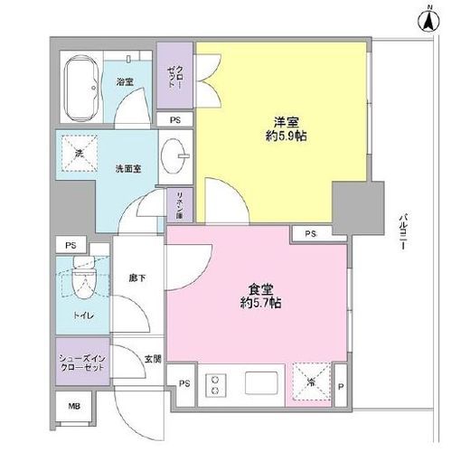 プラウドタワー亀戸 2階 間取り図