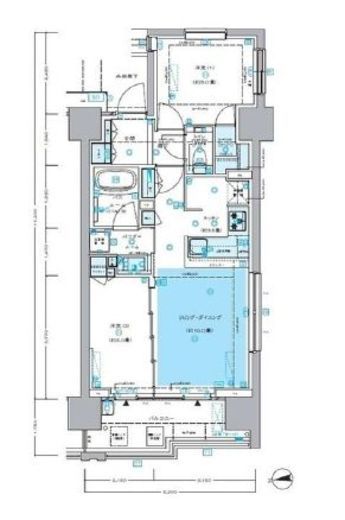 セントラルプレイス新宿御苑前 15階 間取り図