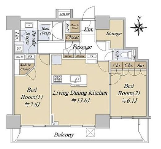 ライオンズ四谷タワーゲート 26階 間取り図