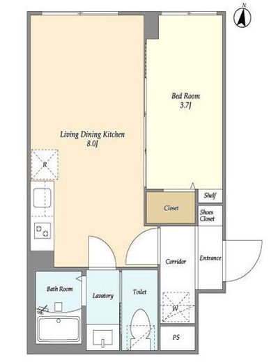 ウェルスクエア方南町 201 間取り図