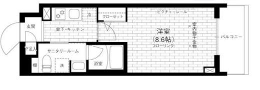 ステージグランデ京急蒲田 3階 間取り図