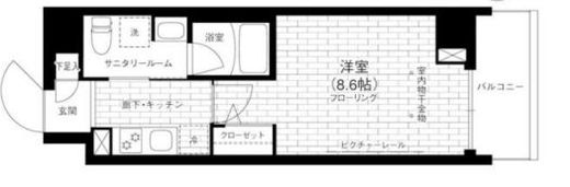 ステージグランデ京急蒲田 3階 間取り図
