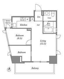 CAVANA+麻布台 1403 間取り図
