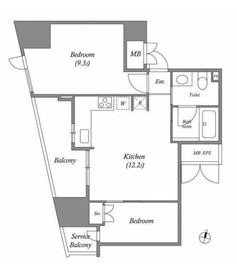 CAVANA+麻布台 1102 間取り図