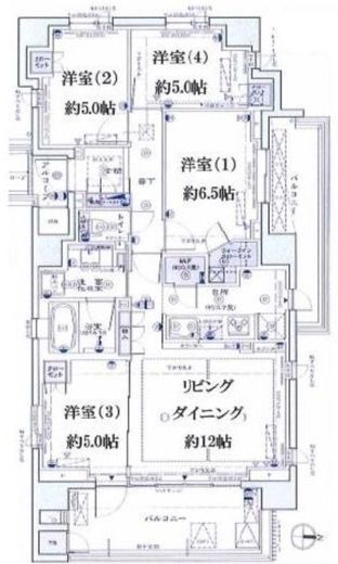 プラウド綱島リバーフロント 3階 間取り図