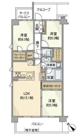 オーベル横浜白幡 3階 間取り図