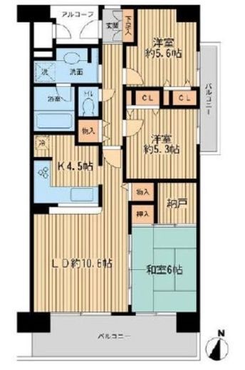 アソシエール溝の口 4階 間取り図