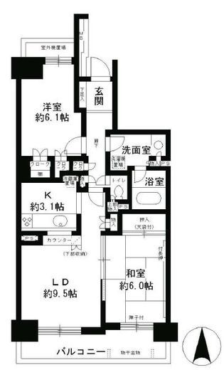 板橋パークホームズ 13階 間取り図