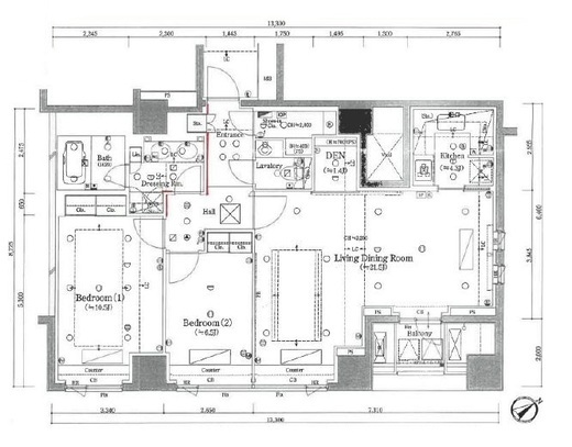 南青山テラス常盤松フォレスト 8階 間取り図