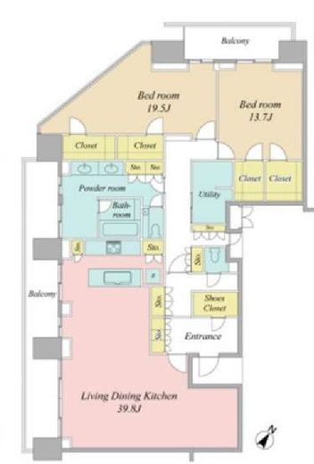 二子玉川ライズタワー 42階 間取り図