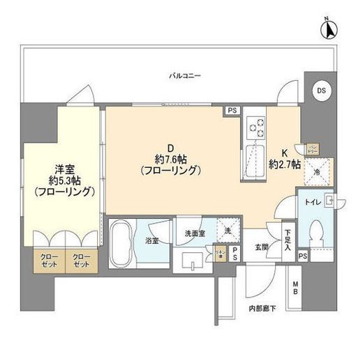 クオリア恵比寿パークフロント 7階 間取り図