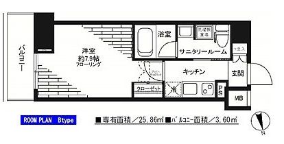 ステージグランデ芝大門 8階 間取り図
