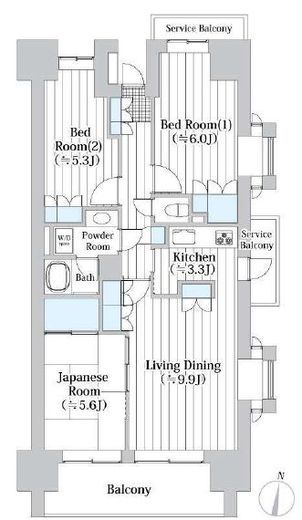 イーストパークス大島サザンスクエア 2階 間取り図
