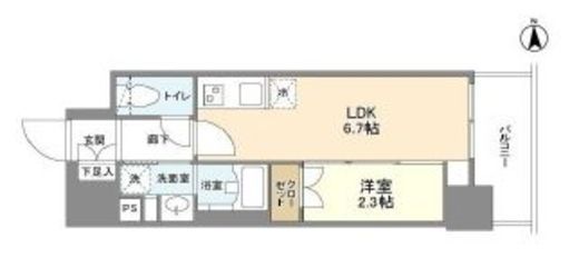 リアンシエルブルー田端 502 間取り図