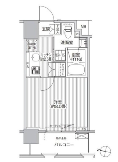 コスモグランス南品川 603 間取り図
