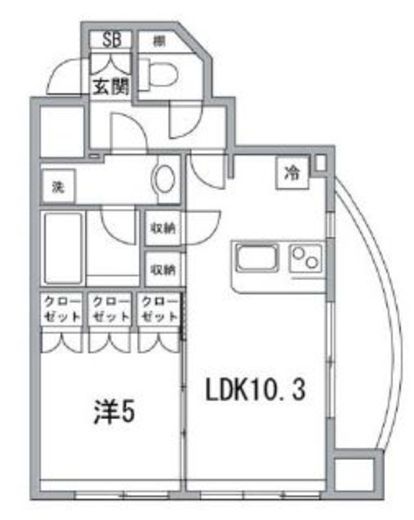 ダイナシティ中野中央 9階 間取り図