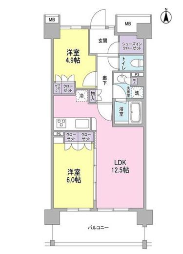 アンビエンテ経堂 509 間取り図
