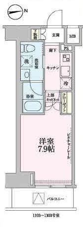 ステージグランデ芝大門 12階 間取り図