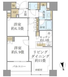 白金ザ・スカイ 8階 間取り図
