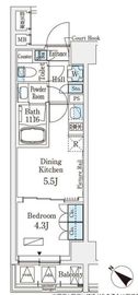 ベルファース人形町 401 間取り図