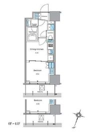 ルフォンプログレ渋谷ヒルトップ 908 間取り図