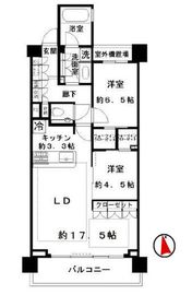 ザ・パークハウス市谷甲良町 2階 間取り図