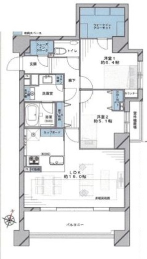 オリンピアード麻布霞坂 4階 間取り図