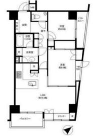 ウィン麻布十番ハラビル 8階 間取り図