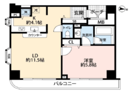 インペリアル南麻布コート＆サテライト 5階 間取り図