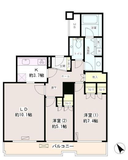 西早稲田パークタワー 3階 間取り図