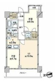 勝どきビュータワー 45階 間取り図