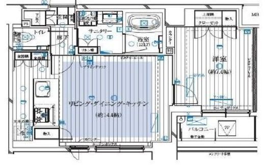 レガリス月島ベイサイドコート 803 間取り図