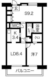 アクティ目黒駅前 2号棟 102 間取り図