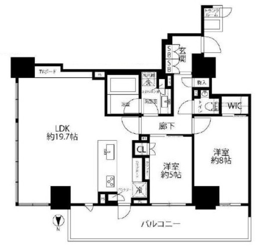 ブリリアタワー上野池之端 11階 間取り図