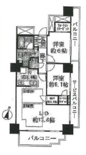 プラウドタワー石神井公園 14階 間取り図