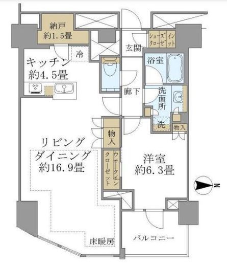 ブリリアタワー代々木公園クラッシー 11階 間取り図