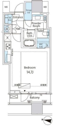 パークコート渋谷ザタワー 7階 間取り図