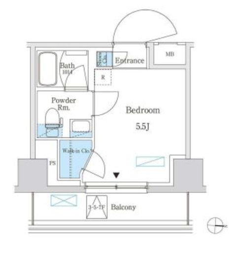 パークアクシス錦糸町スタイルズ 413 間取り図