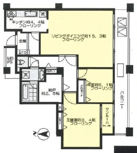 西戸山タワーホウムズ 25階 間取り図