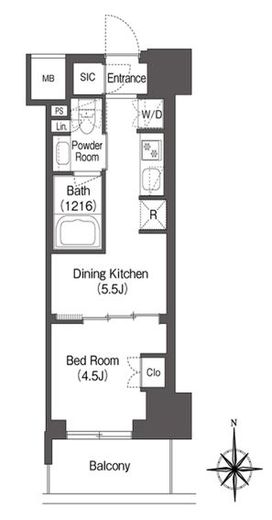 コンフォリア東新宿 216 間取り図