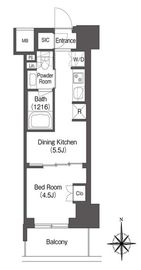 コンフォリア東新宿 216 間取り図