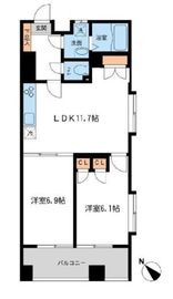 フィオーレ月島 307 間取り図
