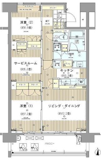 ガーデニエール砧レジデンス 302 間取り図